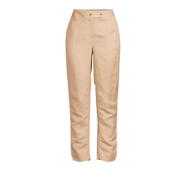 Calvin Klein Linen Tapered Ankle Dress Pants | Women Plus 22W, Khaki NEW $109 - Picture 10 of 11